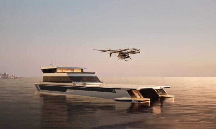 AutoFlight lança vertiporto flutuante