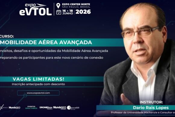 Curso na Expo eVTOL 2026 abordará temas de Mobilidade Aérea Avançada